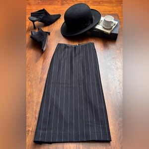 Theory Wool Pin Stripe Pencil Skirt Size 10